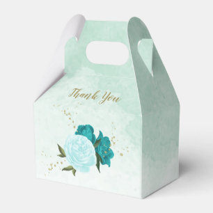 Türkisblaue Blumen Hochzeit Geschenkschachtel