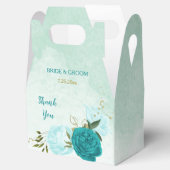 Türkisblaue Blumen Hochzeit Geschenkschachtel (Geöffnet)