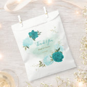 Türkisblaue Blumen Hochzeit Geschenktütchen (Ausgeschnitten)