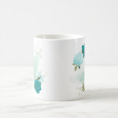 Türkisblaue Blumen Kaffeetasse (Mittel)