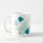 Türkisblaue Blumen Kaffeetasse (Links)