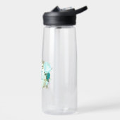 Türkisblaue Blumen Trinkflasche (Links)
