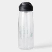Türkisblaue Blumen Trinkflasche (Rückseite)