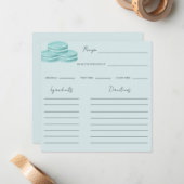 Türkisblaue Bow-Brautparty-Rezept-Karte (2) Mitteilungskarte (Vorderseite/Rückseite Beispiel)