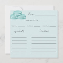 Türkisblaue Bow-Brautparty-Rezept-Karte (2) Mitteilungskarte