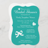 Türkisblaue Brautdusche mit Chic Türkis Einladung (Vorne/Hinten)