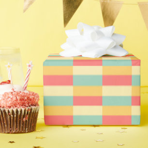 Türkisblaue Butterstreifen Geschenkpapier