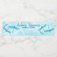 Türkisblaue Flaschenetiketten