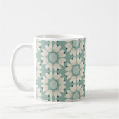Türkisblaue Frühlingsblumen Kaffeetasse (Links)