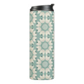 Türkisblaue Frühlingsblumen Thermosbecher (Nach links gedreht)