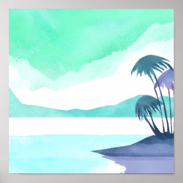 Türkisblaue, geheime Lagune Poster