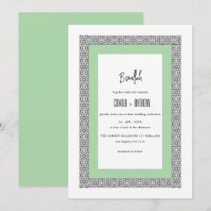Türkisblaue geometrische Hochzeit Einladung
