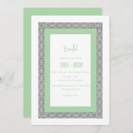 Türkisblaue geometrische Hochzeit Einladung