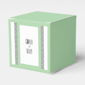 Türkisblaue geometrische Hochzeit Geschenkschachtel (Vorderseite)