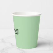 Türkisblaue geometrische Hochzeit Pappbecher (Rückseite)