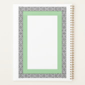 Türkisblaue geometrische Hochzeit Planer (Rückseite)