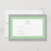 Türkisblaue geometrische Hochzeit RSVP Karte (Vorderseite)