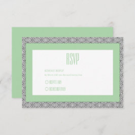 Türkisblaue geometrische Hochzeit RSVP Karte