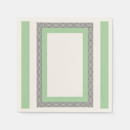 Türkisblaue geometrische Hochzeit Serviette (Vorderseite)