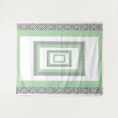 Türkisblaue geometrische Hochzeit Wandteppich (Vorderseite (Horizontal))