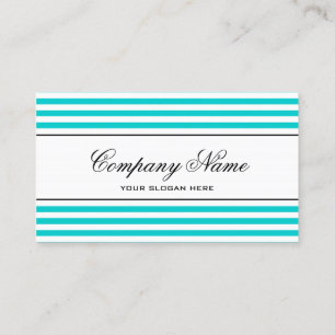 Türkisblaue gestreifte Visitenkartenvorlage Visitenkarte
