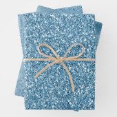 Türkisblaue Glitzer-Tierdrucke Geschenkpapier Set (Beispiel)