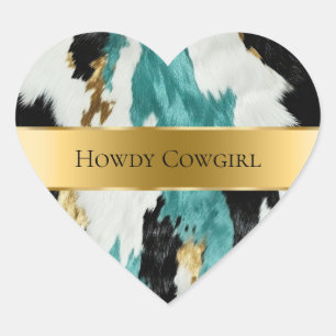 Türkisblaue goldene Schwarzwurzel-Hochzeit Herz-Aufkleber