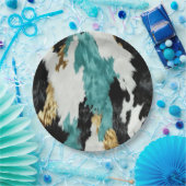 Türkisblaue goldene Schwarzwurzel-Hochzeit Pappteller (Party)