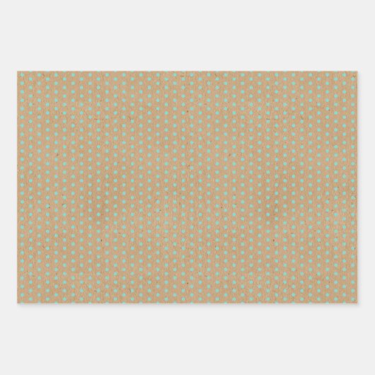 Türkisblaue, grüne Linien Imitate Rustikale, braun Geschenkpapier Set (Vorderseite 3)