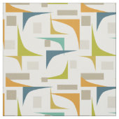 Türkisblaue, grüne Orangenecken Mitte des Jahrhund Stoff (Muster)