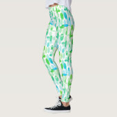 Türkisblaue, grüne Oval-Flecken Leggings (Links)