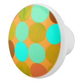 Türkisblaue grüne und orangefarbene Kreise Keramikknauf (Rechts)