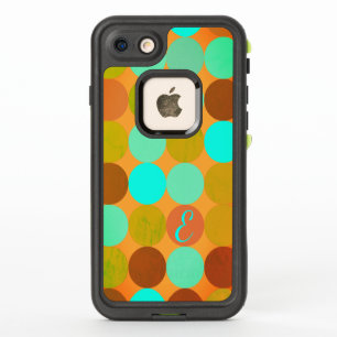 Türkisblaue grüne und orangefarbene Kreise Monogra