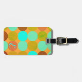 Türkisblaue grüne und orangefarbene Kreise Monogra Gepäckanhänger (Vorderseite horizontal)