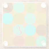 Türkisblaue grüne und orangefarbene Kreise Monogra Glasuntersetzer (Rückseite)