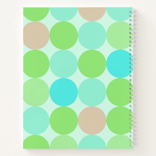 Türkisblaue grüne und orangefarbene Kreise Monogra Notizblock (Rückseite)
