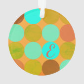 Türkisblaue grüne und orangefarbene Kreise Monogra Ornament (Rückseite)