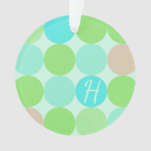 Türkisblaue grüne und orangefarbene Kreise Monogra Ornament