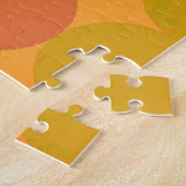 Türkisblaue grüne und orangefarbene Kreise Monogra Puzzle (Seite)