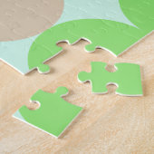 Türkisblaue grüne und orangefarbene Kreise Monogra Puzzle (Seite)
