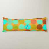 Türkisblaue grüne und orangefarbene Kreise Monogra Seitenschläferkissen (Vorderseite)