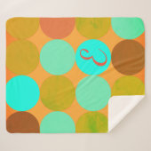 Türkisblaue grüne und orangefarbene Kreise Monogra Sherpadecke (Vorderseite (Horizontal))