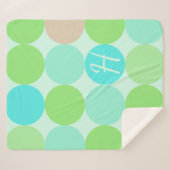 Türkisblaue grüne und orangefarbene Kreise Monogra Sherpadecke (Vorderseite (Horizontal))