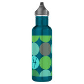 Türkisblaue grüne und orangefarbene Kreise Monogra Trinkflasche (Rechts)