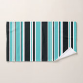 Türkisblaue, grüne und weiße Streifen Badhandtuch Set (Handtuch)