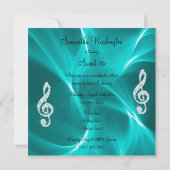 Türkisblaue Herzen Süß 16 Geburtstag Einladung (Rückseite)