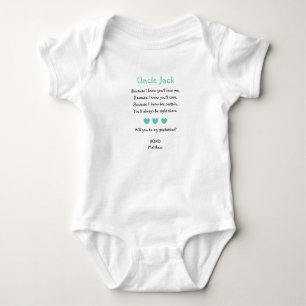 Türkisblaue Herzen werden Sie mein Vater Vorschlag Baby Strampler