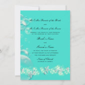 Türkisblaue Hochzeit Einladung (Rückseite)