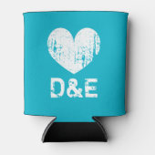 Türkisblaue Hochzeit kann kühler mit niedlichem He Dosenkühler (Vorderseite)