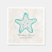 Türkisblaue Hochzeit Serviette (Vorderseite)